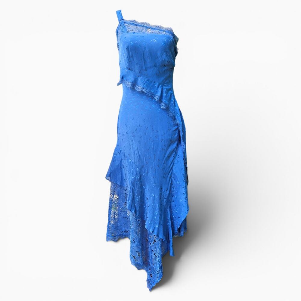 NWT Anthropologie Dress Asymmetrical Lace Detail - Size 00 - Picture 4 of 10